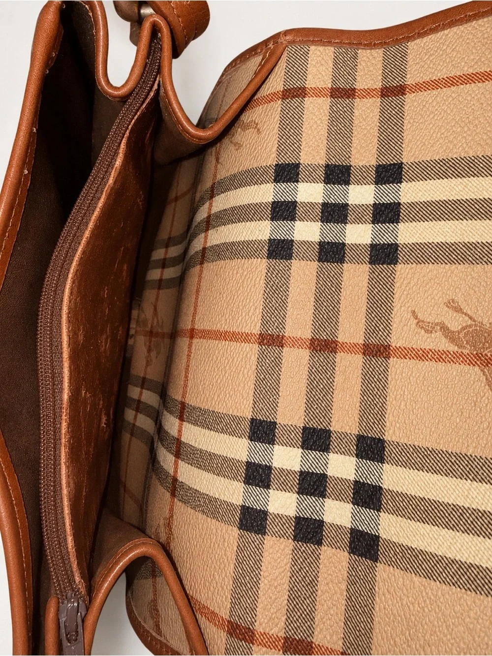 Burberry Vintage Check Tan & Brown Crossbody Bag